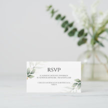 Cartão RSVP de Casamento Verde Espanhol
