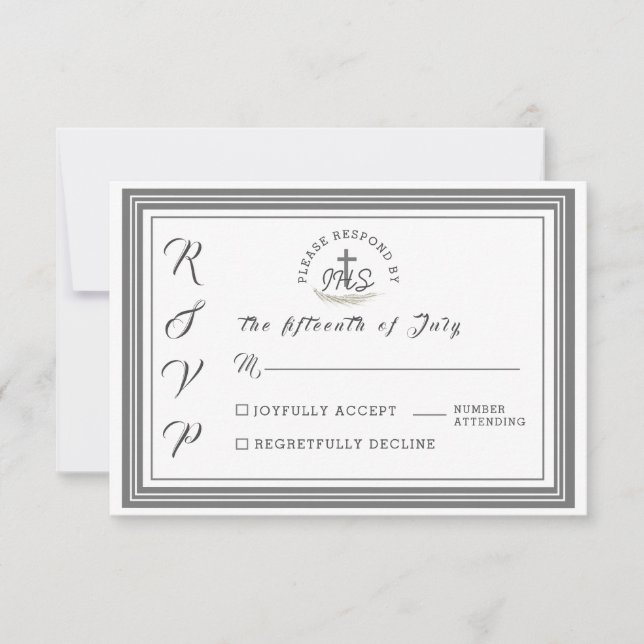 Cartão RSVP de Casamento Verso da Bíblia Católica  (Frente)