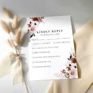 Cartão RSVP de Cerimônia de Casamento Floral da Se