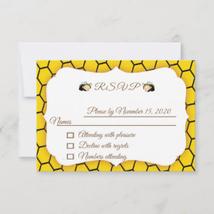 Cartão RSVP de Chá de fraldas de Bee Bumble