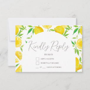 Cartão RSVP de Chá de fraldas de Limão de Citrus