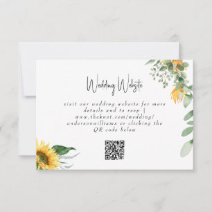 Cartão RSVP de Código QR de Casamento Simples de G