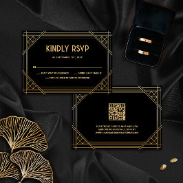 Cartão RSVP de Código QR de Código de Casamento Do