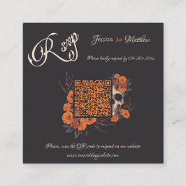 Cartão RSVP de código QR mínimo Elegante das Flore