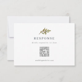 Cartão RSVP de Código QR RSVP de Casamento de Ramo