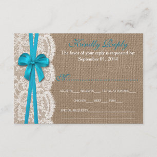 Cartão RSVP de Coleção de Casamento de Arco Azul R