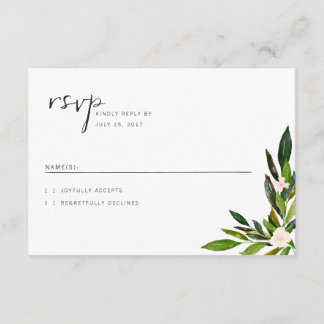 Cartão RSVP de Conjunto de Convite para Casamento