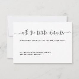 Cartão RSVP de Convite de Casamento Minimalista Si