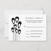 Cartão RSVP de Convite de Casamento Peacock Estili