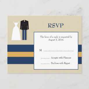 Cartão RSVP de Convite para Casamento de Exército