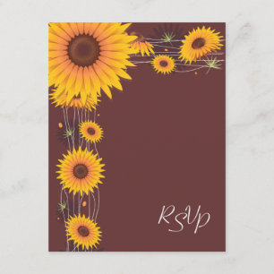 Cartão RSVP de Convite para Casamento Sunflower