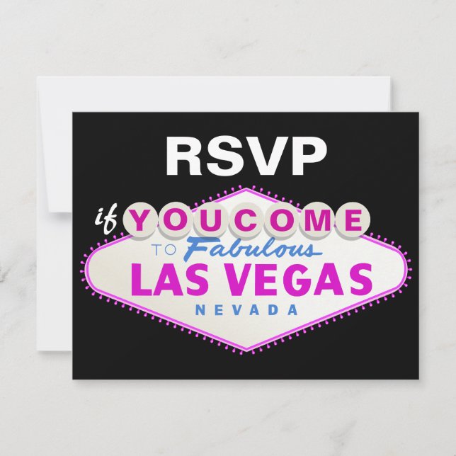 Cartão RSVP de destino do casamento de Las Vegas (Frente)