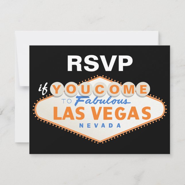Cartão RSVP de destino do casamento de Las Vegas (Frente)