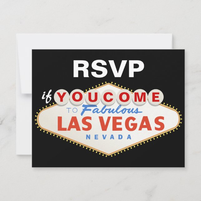 Cartão RSVP de destino do casamento de Las Vegas (Frente)