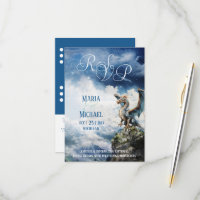 Cartão RSVP de Dragão Celta Fantasy