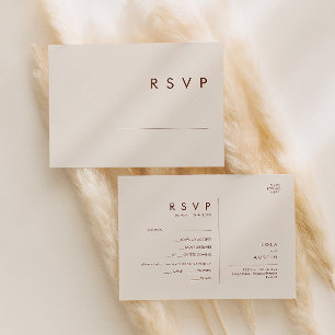 Cartão RSVP de Escolha do Menu Branco Natural do D