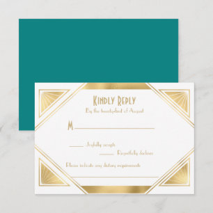 Cartão RSVP de Excelente de chic Elegante Gatsby