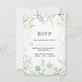 Cartão RSVP de Flor Delicado Inglês