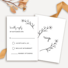 Cartão RSVP de Flor Selvagem