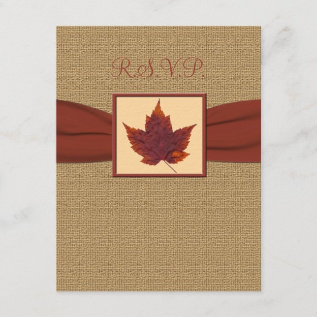 Cartão RSVP de Folha de outono (Frente)