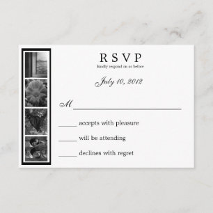 Cartão RSVP de Fotografia do Word Art