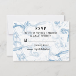 Cartão RSVP de Fumaça Azul Minimalista