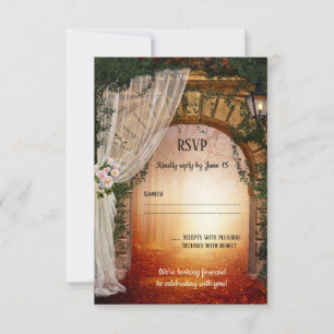 Cartão RSVP de Jardim Encantado ou de Casamento F