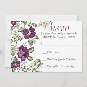 Cartão RSVP de Jardim Romântico Floral Elegante