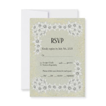 Cartão RSVP de ouro floral elegante personalizado 