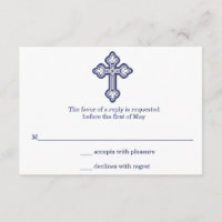 Cartão RSVP de Primeira Comunhão Elegante Moderno