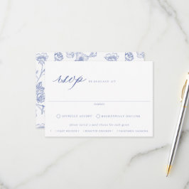 Cartão RSVP de Seleção de Casamento da RSVP Azul R