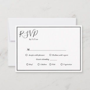 Cartão RSVP de Seleção de Casamento de Menu Modern