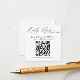 Cartão RSVP de Site de Casamento de Código QR Mode