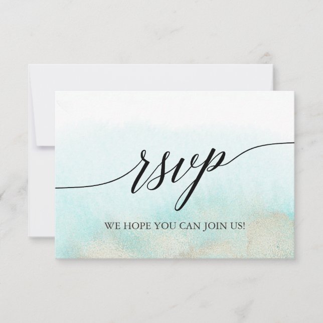 Cartão RSVP de Solicitação de Música em Praia Dour (Frente)