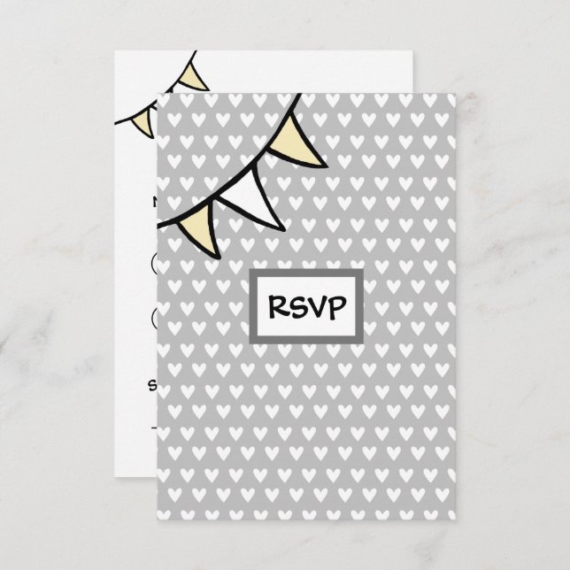 Cartão RSVP de Trator de Casamento de País Persona (Frente/Verso)