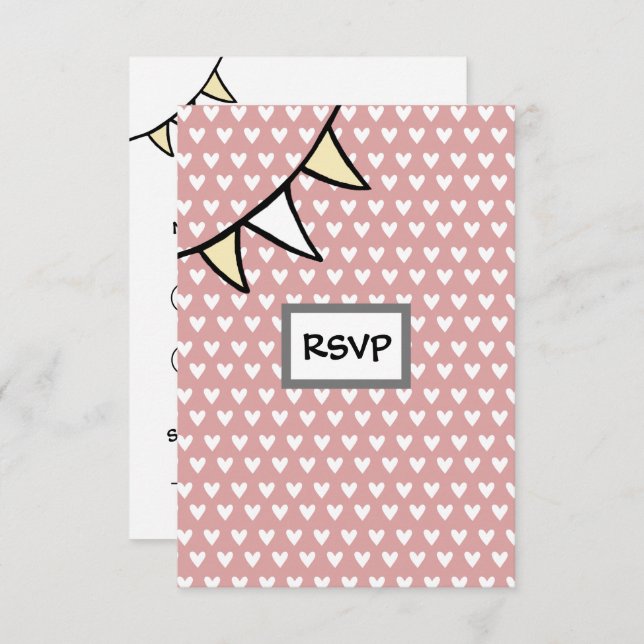 Cartão RSVP de Trator de Casamento de País Persona (Frente/Verso)