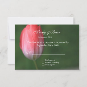 cartão rsvp de tulipa cor-de-rosa, convites de cas