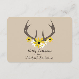 Cartão RSVP Deer Antlers + Wildflower Wedding R.S.V.P.