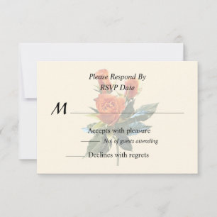 Cartão RSVP Delicar Laranja Rosebuds