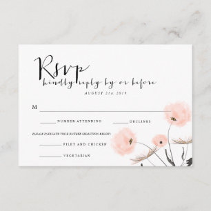 Cartão RSVP Dente-de-leão moderno da tipografia que Wedding o
