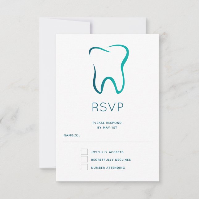 Cartão RSVP Dentista dentária Imagem Médica (Frente)