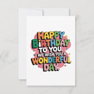 Cartão RSVP Desejos Coloridos de Aniversário