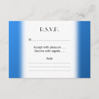 Cartão RSVP Design azul moderno com padrão de grade de partes.