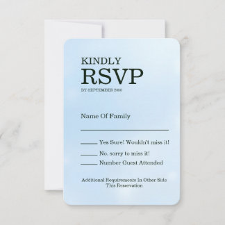 Cartão RSVP Design de Brilho Gelo Azul