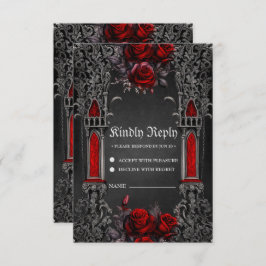 Cartão RSVP Design de casamento gótico e maravilhoso.
