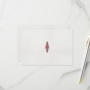 Cartão RSVP design de um padrão vermelho e branco