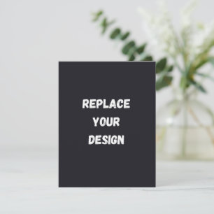 Cartão RSVP Design simples preto personalizado Adicionar Foto 