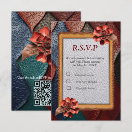 Cartão RSVP Designs artísticos de textura de couro