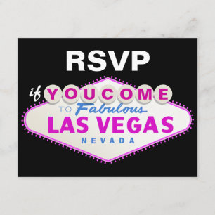 Cartão RSVP Destino do sinal de Las Vegas que wedding o cartã