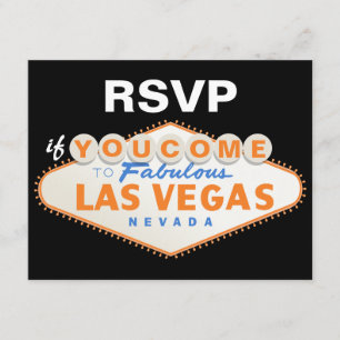 Cartão RSVP Destino do sinal de Las Vegas que wedding o cartã